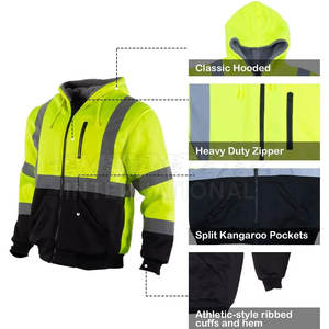 Quantité minimale de commande bas Dernier style Sweat à capuche de sécurité Tissu doux Sweat à capuche de sécurité Haute visibilité Nouveau design Sweat à capuche de sécurité pour la vente en ligne - Product Image 4