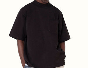 เสื้อยืดคอกลมผู้ชาย ผ้าฝ้าย 100% ทรงหลวม สไตล์ถัก สำหรับฤดูร้อน  รับสกรีนโลโก้ - Product Image 3