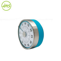 Minuteur de cuisine visuel à cadran rond personnalisable de 60 minutes, en acier inoxydable et ABS, diamètre 7,85 cm, couleur et logo personnalisés