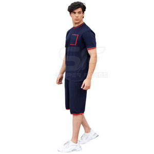 Conjunto de camiseta y pantalones cortos para hombre Mezcla de algodón suave para deportes y comodidad diaria Conjunto de camiseta y pantalones cortos para hombre a la moda - Product Image 1