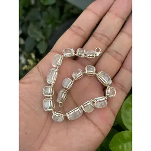 Pulsera de tenis de plata 925 con piedra lunar arcoíris, accesorio de moda - Product Image 6