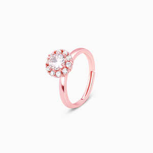 Rose Gold Trendy <b>Spin</b> <b>Ring</b> for Children with Solitaire Stone Claw Setting and Number Shaped Gemstone Inspired by Anushka Sharma - Product Image 4