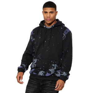 Sweat à capuche polaire tendance pour homme, 100 % coton, 300 GSM, couleur personnalisée, motif uni, impression en relief - Product Image 1
