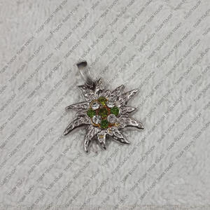 Vintage Oktoberfest Edelweiss <b>Necklace</b> with Bavarian Dirndle <b>Costume</b> Rhinestone Edelweiss <b>Necklace</b> with Dirndl Hooks TT-705 - Product Image 5