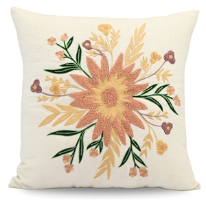 Funda de Cojín Bordada a Mano con Diseño de Hojas y Flores |   Funda de Almohada Decorativa Portátil de Estilo Bohemio de Lujo para Sofá y Decoración del Hogar - Product Image 1