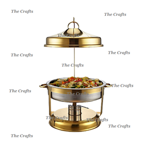 Metal Gold And Silver Color Chafing Dish Prime Quality Customized Size <b>Food</b> <b>Warmer</b> Chafing Dish For Best Selling - Product Image 3