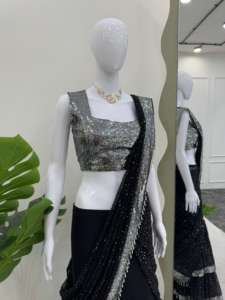 Vente en gros dans le monde entier Prêt-à-Porter exquis Georgette Lehenga Saree Design sur mesure pour les boutiques Elite en vrac et bon marché - Product Image 6