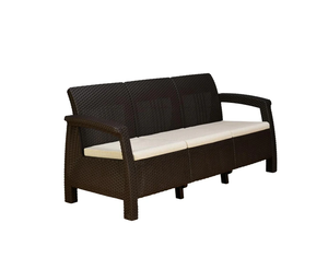 Elegante juego de sofá de tela de 3 plazas con cojín Solución de asiento de esquina de sala de estar para su hogar - Product Image 1