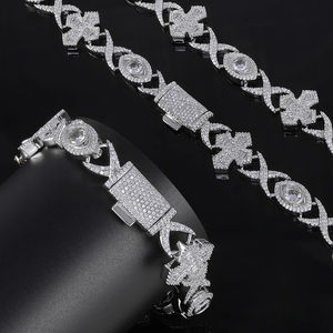 Collar de Cadena Cubana Infinita de Plata 925 con Diamante Moissanite GRA Cruzado para Hombre, Joyería Fina Premium Estilo Hip Hop - Product Image 4