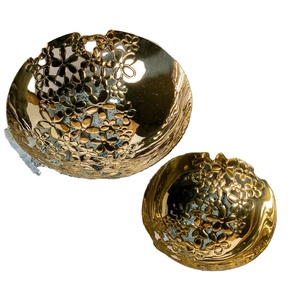 Frutero de Metal Personalizable de Lujo Moderno Chapado en Oro, Frutero Decorativo de Mesa de Alta Calidad y Durabilidad - Product Image 1