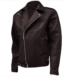 Chaqueta de Motocicleta de Piel de Oveja Genuina, Estilo Retro Americano, Impermeable, Resistente al Viento, Ecológica, de Marca Moderna para Hombre, Otoño-Invierno - Product Image 5