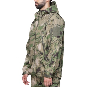 Ropa de caza peluda de piel de lana para hombre, traje de caza, abrigo de bosque peludo del desierto, rompevientos holgado, uniforme táctico de camuflaje - Product Image 4