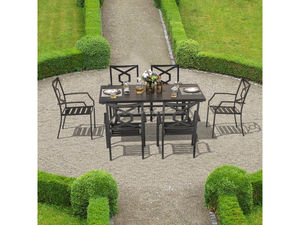 Ensemble de table à manger moderne et robuste en fonte de fer, chaises de jardin confortables, pour cour, salon, extérieur, hôtel, villa, hôpital - Product Image 6