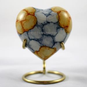 Meilleures ventes urnes en métal en forme de cœur avec support noir urnes funéraires funéraires décorées en marbre - Product Image 6