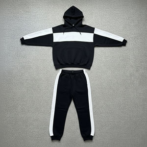 Tendance Épaule tombante Pull surdimensionné homme Survêtements 2 tons Personnalisé Baggy Délavé Boxy Sweat à capuche et pantalon homme Ensemble 2 pièces - Product Image 2