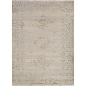 Tapis en laine noué à la main Erbe Ivory AKWL-1712, motifs abstraits rectangulaires en forme de médaillon, pour la maison, le salon, tapis pour adolescents - Product Image 1