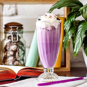 Vasos de plástico de la mejor calidad de 300ml para helado, soda, batido, acrílico transparente, diseño de pie dominical, estilo de fuente antiguo - Product Image 5