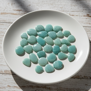 Pierre précieuse amazonite naturelle de qualité supérieure, pierre de guérison, vente en gros, lot en vrac, cabochon poli à la main pour la fabrication de bijoux en fil - Product Image 2