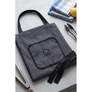 Be-28473-Bk Tablier de cuisine rayé 100% coton 75*85 cm rayé noir - NOIR - Product Image 2