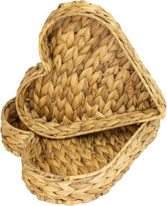 Bandeja de Servicio Natural en Oferta, Bandeja de Jacinto de Agua de Alta Calidad, Bandejas Tejidas en Forma de Corazón Hechas en Vietnam - Product Image 1