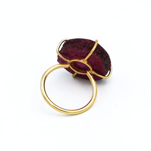 Anillo ajustable chapado en oro de 18 quilates de cuarzo Solar Dua, joyería llamativa para mujeres y niñas, ocasiones de boda y fiesta - Product Image 2