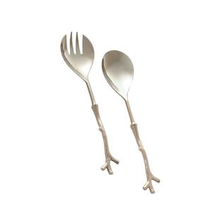 Juego de servidor de ensaladas de acero moderno, vajilla de latón de primera calidad, para ensalada, con uso hecho a mano, muestra gratis, 2 unidades - Product Image 2