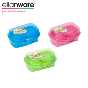 Elianware Unique Shape BPA Free Plastic (PP) Bento Lunch Box With Spoon and Fork Dishwasher Safe Food Container