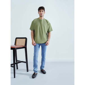 Camiseta de Algodón 100% con Hombros Caídos, MOQ Bajo, Cómoda, MC2107, Tejido Jersey de 240g, 220gsm, Impresión Serigráfica Sólida - Product Image 1