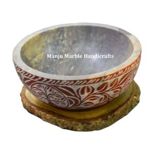 ชามแกะสลักหินสบู่พร้อมรูปทรงกลมสำหรับตกแต่งบ้านของขวัญสุดสร้างสรรค์ชิ้นโบราณที่ดีที่สุด - Product Image 5