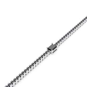 Pulsera De Tenis De Plata Esterlina Balck Esmeralda Y Piedra Redonda Para Mujer - Product Image 3