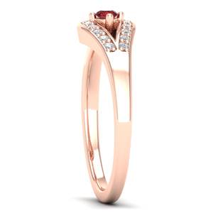 REYES Factory Wholesale Price 925 Sterling Silver VVS <b>Moissanite</b> Ring Round Cut 0.08Ct Garnet Gemstone Luxury <b>Jewelry</b> For Women - Product Image 3