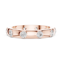 Bague de fiançailles sur mesure pour femme, luxueuse et moderne, plaquée or rose 18 carats, sertie de diamants ronds brillants de 0,80 carat