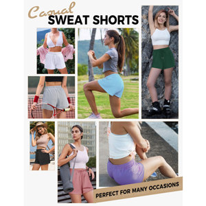 Nouvelle Arrivée Short de Sport Formel pour Femme Été 100% Coton Polaire Séchage Rapide Respirant Écologique Coupe-Vent Taille Élastique Haute - Product Image 6