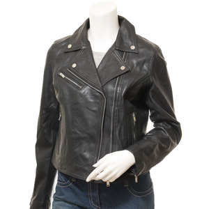 Veste en cuir satiné matelassée pour femme, automne-hiver, avec fermeture éclair, col montant, imperméable et coupe-vent, pour adultes - Product Image 3