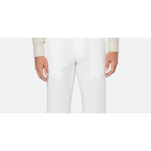 Pantalones de Lino Texturizado con Frente Plano 100% Algodón para Hombre Cubavera, Blancos, Talla 44X30, Corte Recto, Antiarrugas, con Cierre de Cremallera - Product Image 2