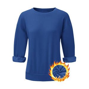 Sweats à capuche tricotés respirants personnalisés décontracté uni col rond Streetwear sweats à capuche à épaules tombantes pour femme sweats élégants de qualité supérieure - Product Image 1