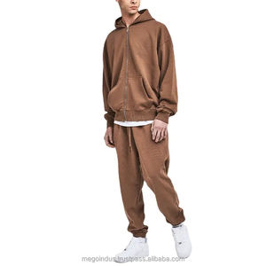 Vêtements de sport pour hommes Survêtements de jogging en coton uni Pull à capuche avec logo personnalisé Ensemble avec jogging Blank Mens Sweatsuit - Product Image 6