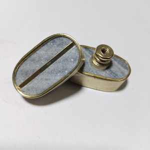 Perilla de puerta de mármol Natural ovalada negra, marco de latón, tiradores de gabinete ajustables, herrajes para muebles para armario precioso - Product Image 6