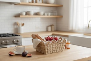 Elegante Cesta de Macramé Marrón con Borde Curvo, Organizador Versátil para Decoración del Hogar, Cocina, Dormitorio, Sala de Estar, Mesa, Procedente de la India - Product Image 2