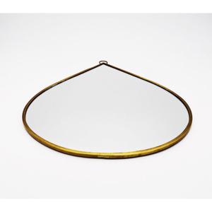 Miroir élégant en forme de cachemire doré avec cadre en métal, conception de goutte de larme, taille personnalisable, décorative murale pour le salon - Product Image 2