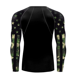 Rashguard personnalisé pour hommes, fabriqué en usine, chemise de compression longue pour la gym, unie, anti-UV, en nylon, spandex, polyester, élasthanne, coupe courte - Product Image 6