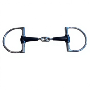 NEW HORSE RUBBER MOUTH Ribbed Flexi D BIT STEEL /HORSE HARD RUBBER MOUTH RIBBED PEHLAM FULL CHEEK D BITS HANGING CHEEK - Product Image 6
