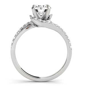 Bague de fiançailles en or blanc 14 carats avec diamant à tige fendue, sertie d'un diamant de laboratoire de 0,51 carat, cadeau pour elle - Product Image 2