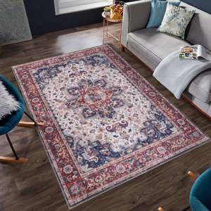 Netline Home NH1323 Cream Traditional <b>Washable</b> Rectangular Area <b>Rug</b> for Living Room and Bedroom - Product Image 5