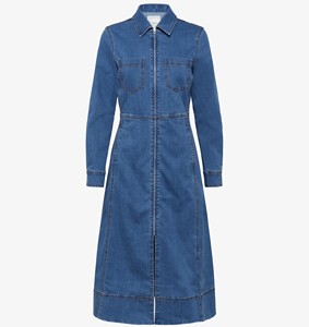 OME/ODM ชุดเดรสแขนกุดผ้ายีนส์ลูกไม้ติดกระดุมเป็นมิตรต่อสิ่งแวดล้อมแบบลำลอง - Product Image 2