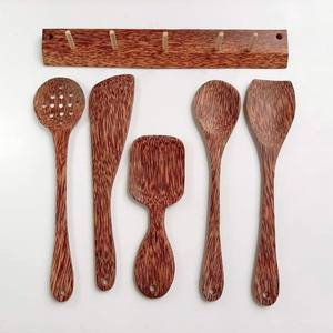Ustensiles de cuisine en bois naturel spatule en bois de coco ensemble d'ustensiles de cuisine spatules à frire et à tourner - Product Image 1