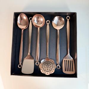 Ensemble de 6 cuillères à café en acier inoxydable avec finition cuivrée, à long manche, pour les fêtes, écologiques, très vendues - Product Image 4