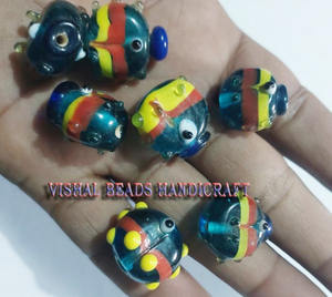 <b>Crystal</b> Fish Shaped & Round Glass Beads 4mm & 8mm Black Blue Red DIY <b>Jewelry</b> Making Accessories with Lampwork Patterns - Product Image 1