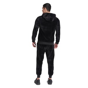 Ensemble de survêtements d'hiver en micro velours noir pour hommes à vendre à des prix bas Survêtements de jogging pour hommes en vrac - Product Image 3