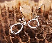 Boucles d'oreilles pendantes semi-montées en argent sterling 925 de haute qualité, forme poire 7x9mm, personnalisables, pour bijoux en résine de cendres